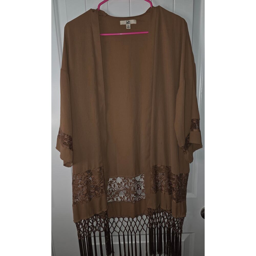 Ya Los Angeles Oversized Fringe Kimono NWT (Stated Small but will fit all Sizes)